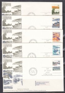 Canada Scott 594-8 FDC - 1972 Medium Definitives