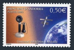 Andorra French 576,MNH. Telephones in Andorra,centenary,2003.