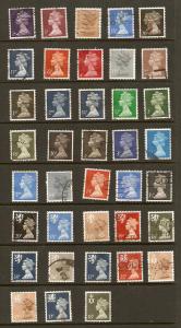 45 Different Used U.K. \Machins\