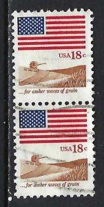 UNITED STATES 1890 VFU PAIR FLAG W375-3