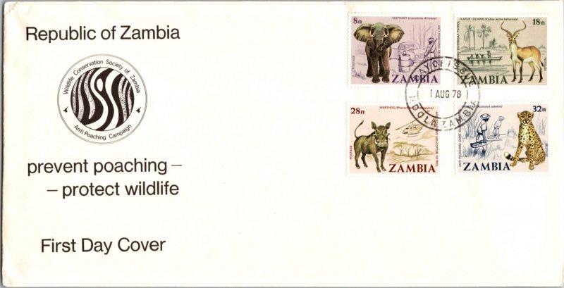 Zambia, Worldwide First Day Cover, Animals