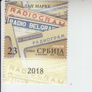 2018 Serbia Radiograms Stamp Day (Scott 832) MNH