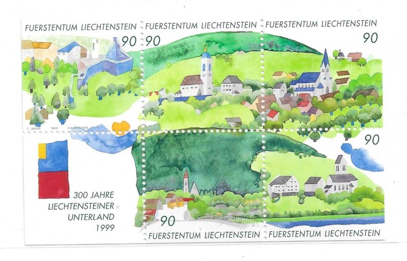 Liechtenstein 1999 Unterland 300th anniversary Sc 1138 S/S MNH C13