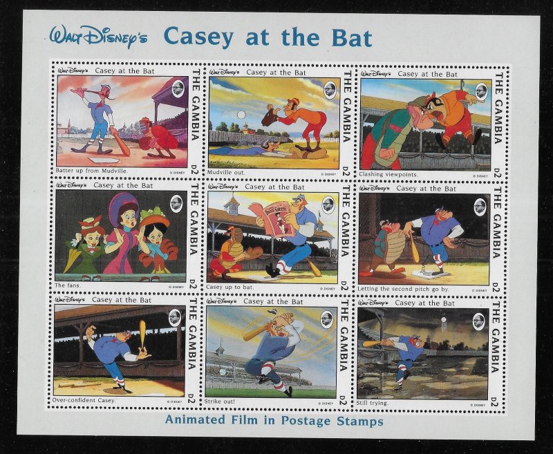 Gambia 1441 Disney Casey at the Bat mini-sheet MNH c.v. $9.00 (fr)