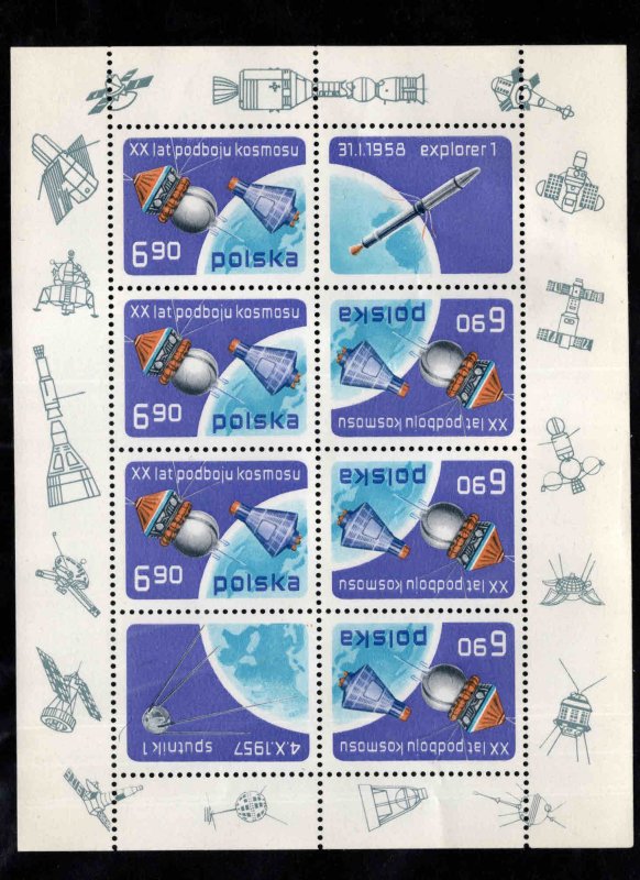 Poland Scott 2248a 1977 Space souvenir sheet MNH**