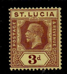 St Lucia Sc 84 1921 3d violet George V stamp mint mint