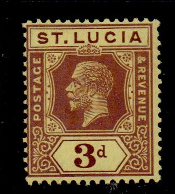 St Lucia Sc 84 1921 3d violet George V stamp mint mint