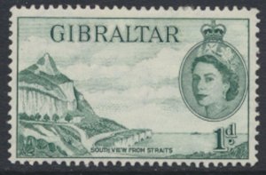 Gibraltar  SG  146a Dp Bluish Green SC# 133*  MH 1957  see scans / details