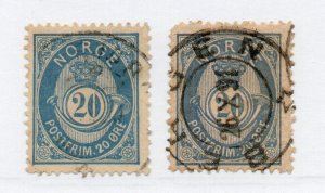 Norway - Sc# 44 Used   (2) Shades     -       Lot 0923115