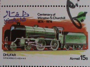 ​GRATE BRITAIN-DUYFAR-1974-CENTENARY OF WINSTON CHURCHILL-TRAIN CT0-SHEET-VF