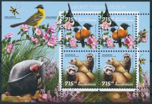 Hungary 2021 MNH Europa Stamps Endangered Natl Wildlife Birds Polecats 4v MS