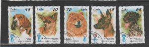 CUBA #3913-3917  1998  DOGS   MINT VF NH  O.G   CTO