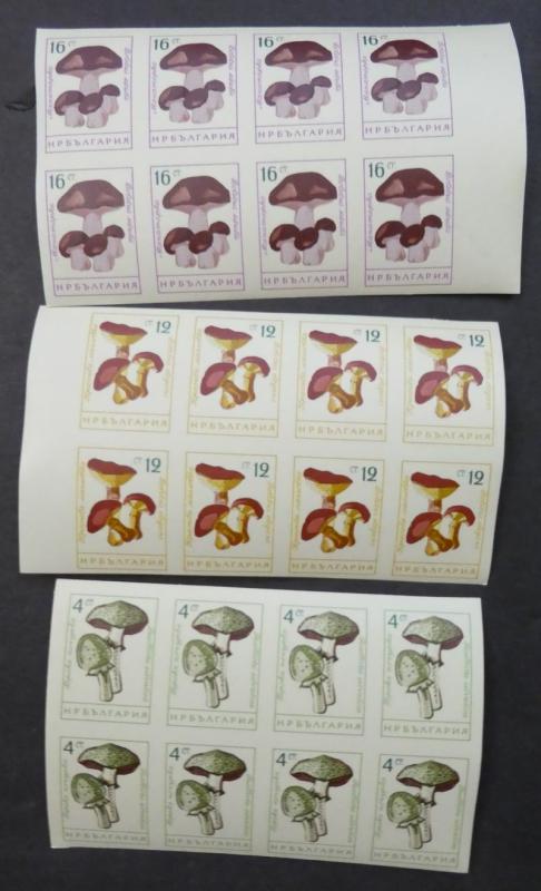 EDW1949SELL : BULGARIA 1961 Scott #1183-90 Mushrooms 8 Cplt Imperf sets VF MNH.