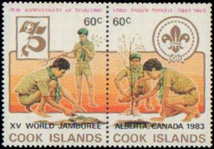 Cook Islands #705-708, Never Hinged Complete Set(4), 1983, Scouts, Never Hinged