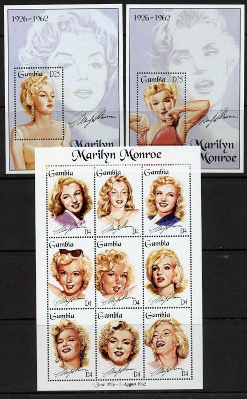 Gambia 1601-3 MNH Marilyn Monroe