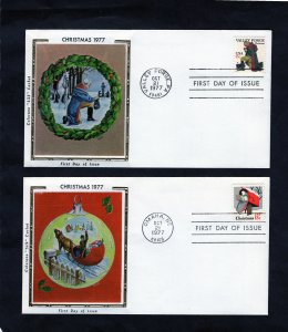 1729-1730 Christmas, FDC set/2 Colorano Silk