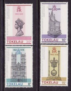 Tokelau-Sc#61-4- id9-unused NH set-QEII-25th Coronation-1978-