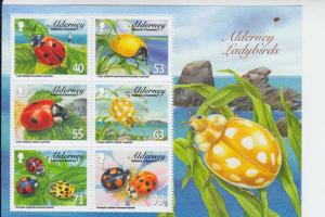 2014 Alderney Lady Bugs SS (Scott NA) MNH