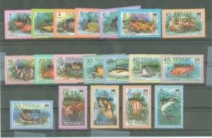 Tuvalu #O1-O19  Single (Complete Set)