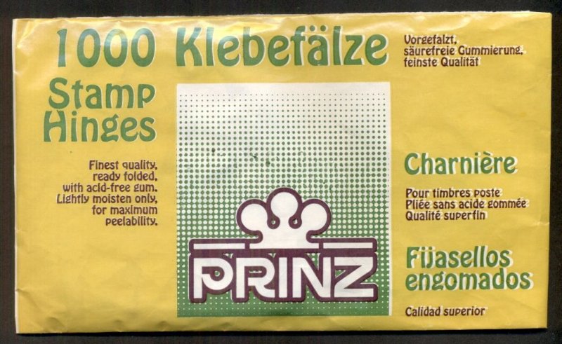 PRINZ STAMP HINGES - 1,000 IN UNOPENED PACK