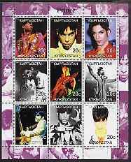 Kyrgyzstan 2000 Prince (Pop Singer) perf sheetlet contain...