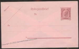 Austria Empire Rohrpost RU17 Pneumatic Mail Postal Stationery Envelope UN 107854