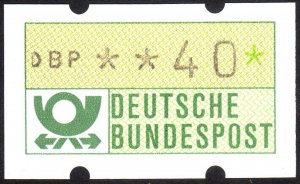 1981, Germany, 40pf ATM label, MNH, Mi ATM1