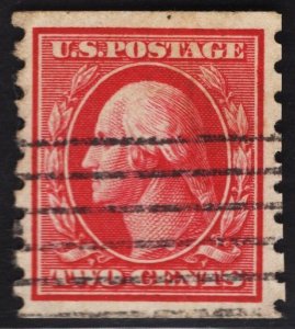 US #393 Two Cent Carmine Washington Coil USED SCV $55