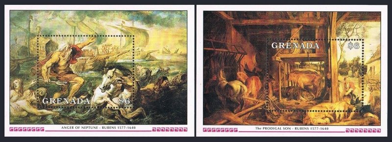 Grenada 1910-1917,1918-1919,MNH. Mi 2194-2201,Bl.264-265. Peter Paul Rubens,1991