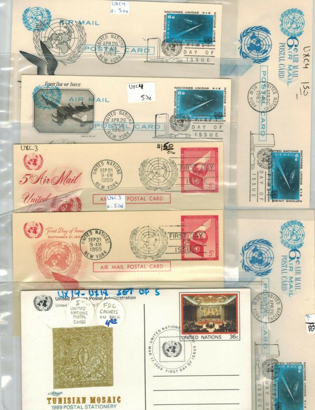 U.N. UNITED NATIONS STATIONERY COLLECTION SET OF 75 FDCs Few Better $90 retail