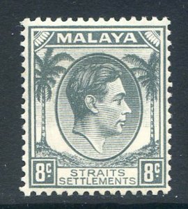 Malaya (Straights Settlement) 8c Grey SG283 Mounted Mint