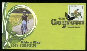 US 4524j Go Green Ride a Bike UA Fleetwood cachet FDC