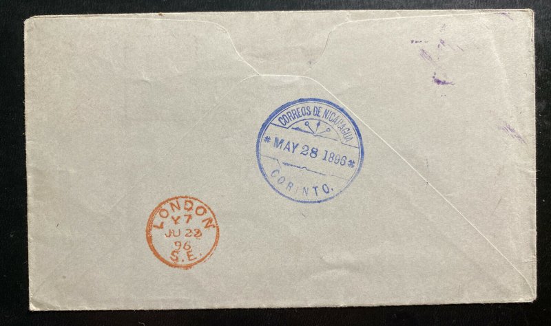 1896 Leon Nicaragua Postal Stationery Uprated Cover To London England