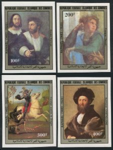 Comoro Isls 587-590 imperf,MNH.Michel 707B-710B. Raphael paintings,1983.