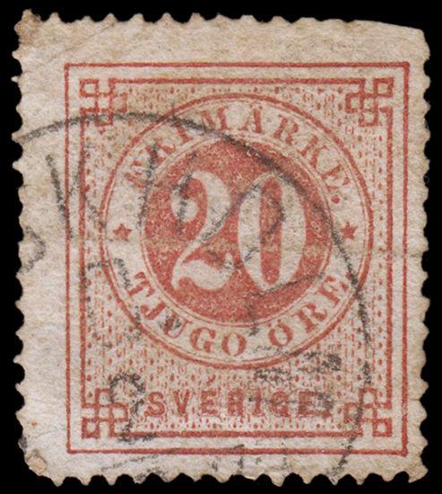 Sweden Scott 23 (1872) Used H G-F CV $9.00 B