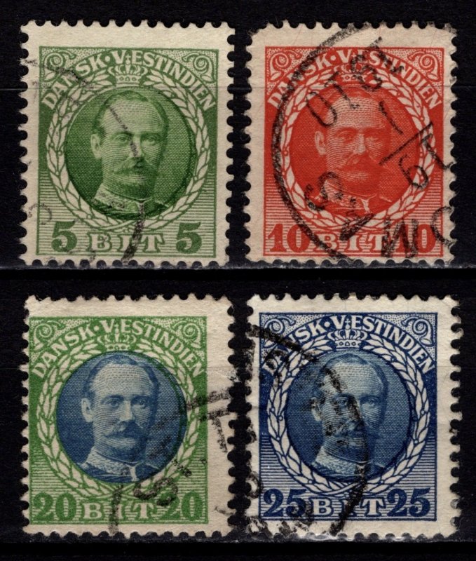 Danish West Indies 1907-08 Frederik VIII definitives, Part Set [Used]