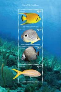 Grenada 2015 - Fish Of The Caribbean - Sheet Of 4 Stamps - Scott #4111 - MNH