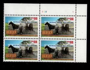 ALLY'S STAMPS US Plate Block Scott #3090 32c Rural Free Delivery [4] MNH [STK]