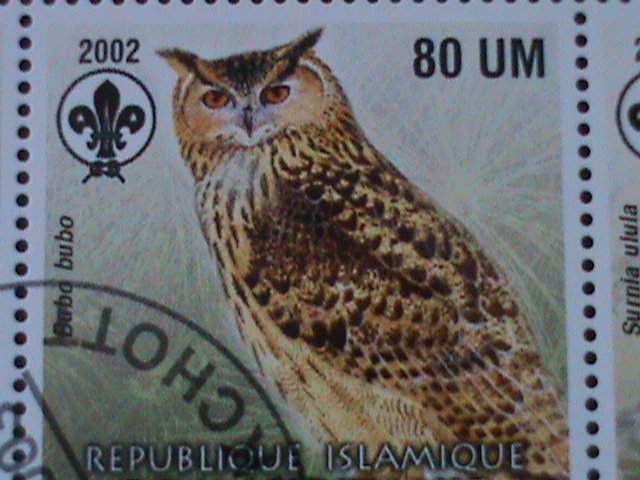 ​MAURITANIA-2003 BEAUTIFUL LOVELY OWLS WITH SCOUT LOCO-SHEET VF-FANCY CANCEL