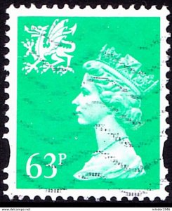 GREAT BRITAIN Wales 1996/7 QEII 63p Emerald-Green Machin SGW78 or 82 FU