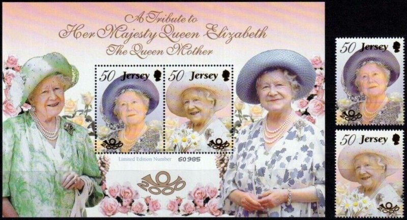Jersey 2000 - ANNIVERSARY BIRTH OF QUEEN'S MOTHER - Sheet + set # 962-963a