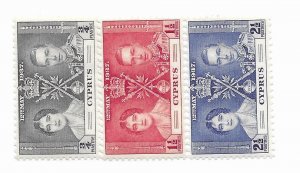 Cyprus #140-142 MH - Stamp - CAT VALUE $3.75