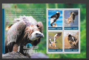 UGANDA 2014 VULTURES (1) M/S MNH