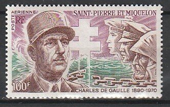 1972 St. Pierre and Miquelon - Sc C50 - MNH VF - 1 single - De Gaulle