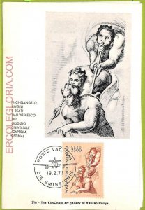 ad3284 - VATICAN - Postal History - set of 2 MAXIMUM CARD -1976 Art Michelangelo