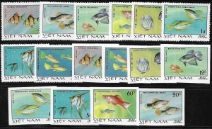 North Viet Nam Sc 1106-13 NH PERF+IMPERF SETS of 1981 - FISH