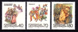 Liechtenstein 1983 Shrovetide & Lenten Customs Complete Mint MNH Set SC 756-758