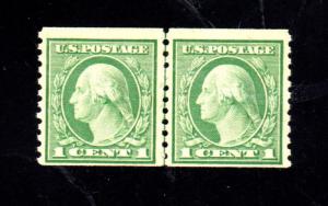 #490  1 CENT WASHINGTON  LINE  PAIR       MINT  F-VF NH  O.G         ee