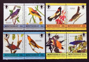 Montserrat 1985 Sc#580a-b/583a-b AUDUBON BIRTH BICENTENARY BIRDS 4 Pairs MNH