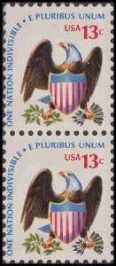 US 1596 Eagle & Shield 13c vert pair (2 stamps) MNH 1975